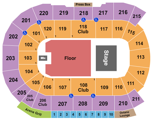 Angel of the Winds Arena Shinedown Seating Chart